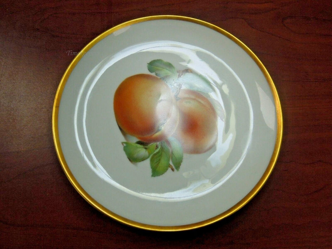 r254 Vtg Hutschenreuther Bavaria Germany 8" Plate Peach Branch White Flower Blossoms
