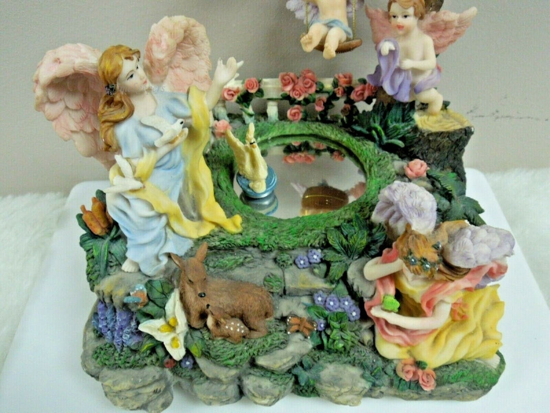 q885 Musical Animated Angel Sculpture "BEAUTIFUL DREAMER" Classic Treasures Rare