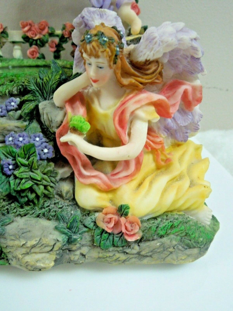 q885 Musical Animated Angel Sculpture "BEAUTIFUL DREAMER" Classic Treasures Rare