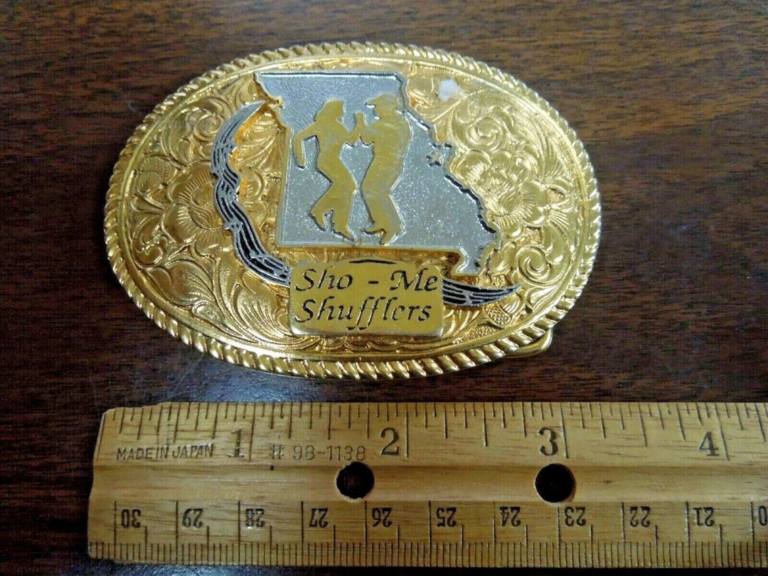r556 VTG Belt Buckle “Sho-Me Shuffers” Creative Casting Inc. 1995