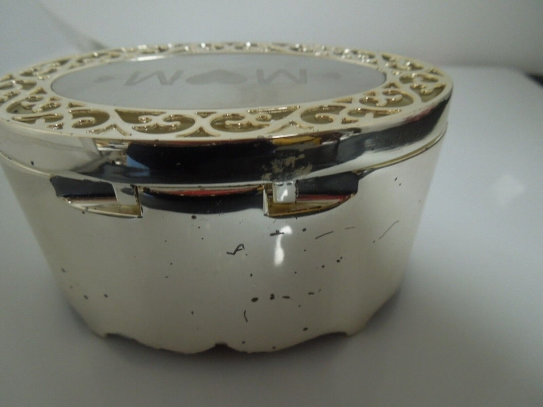 r969 Things Remembered Silver Plated Filigree Keepsake Jewelry Box-Mom Engraved