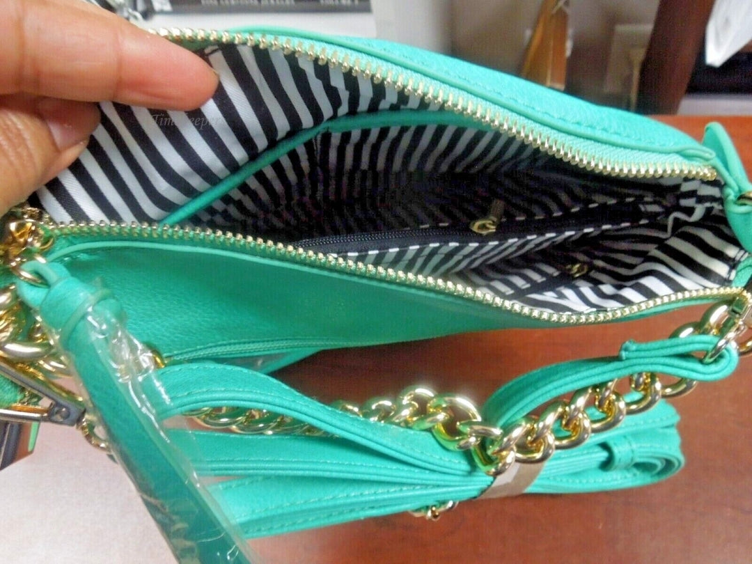 r786 Green Color Crossbody Purse Bag Shoulder Bag Multi Pocket Zipper Purse