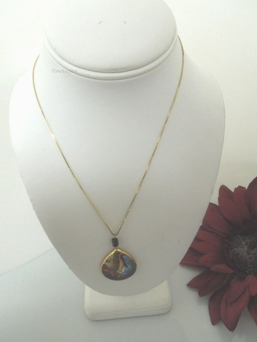 r869 Beautiful 14kt Solid Yellow Gold Chain and Gold Filled Water drop pendant Necklace 