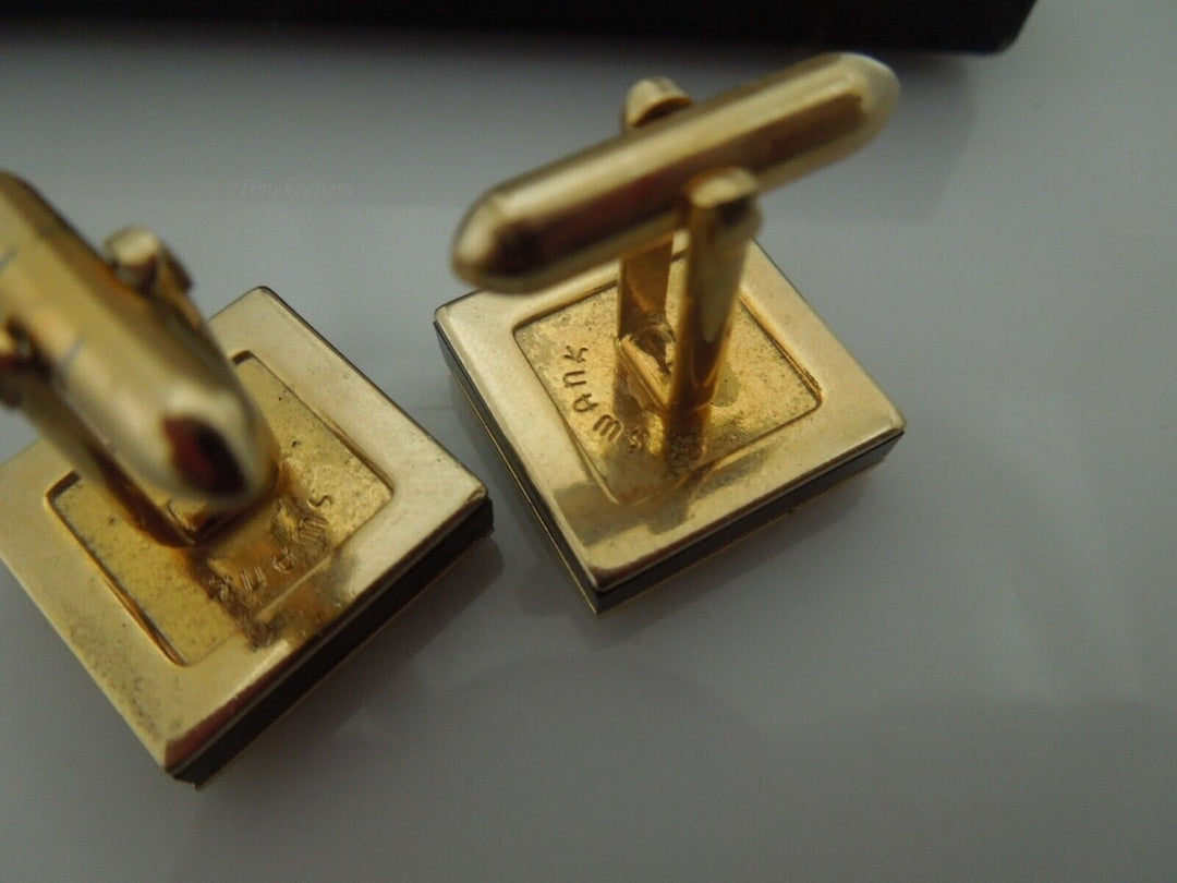 r695 Vintage Swank Gold Tone Cufflinks and Tie tack in Original Box