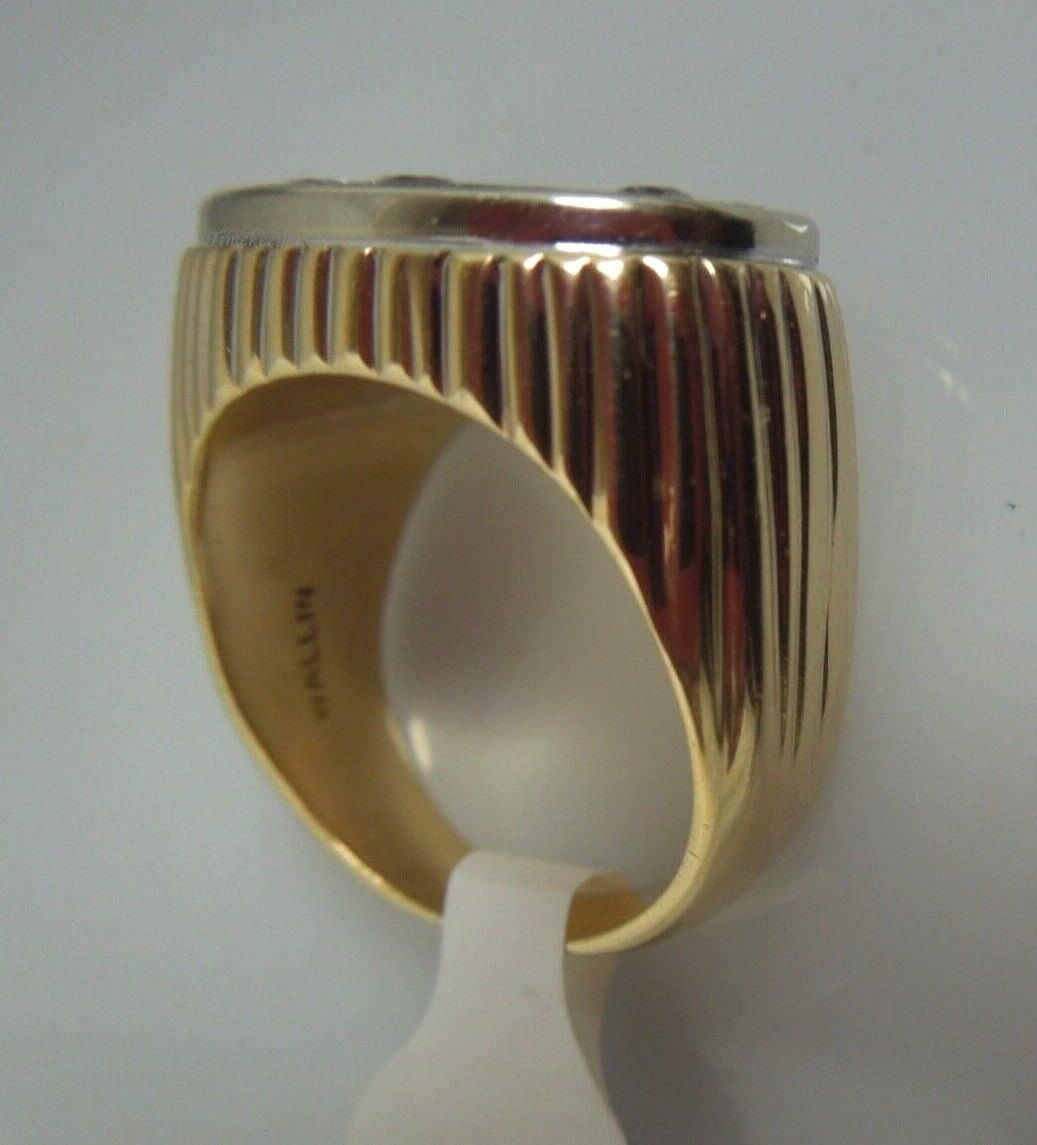 r516 Vintage 14kt Yellow Gold Men's Diamond 1.80 cts Ring Size 8.75 Signed