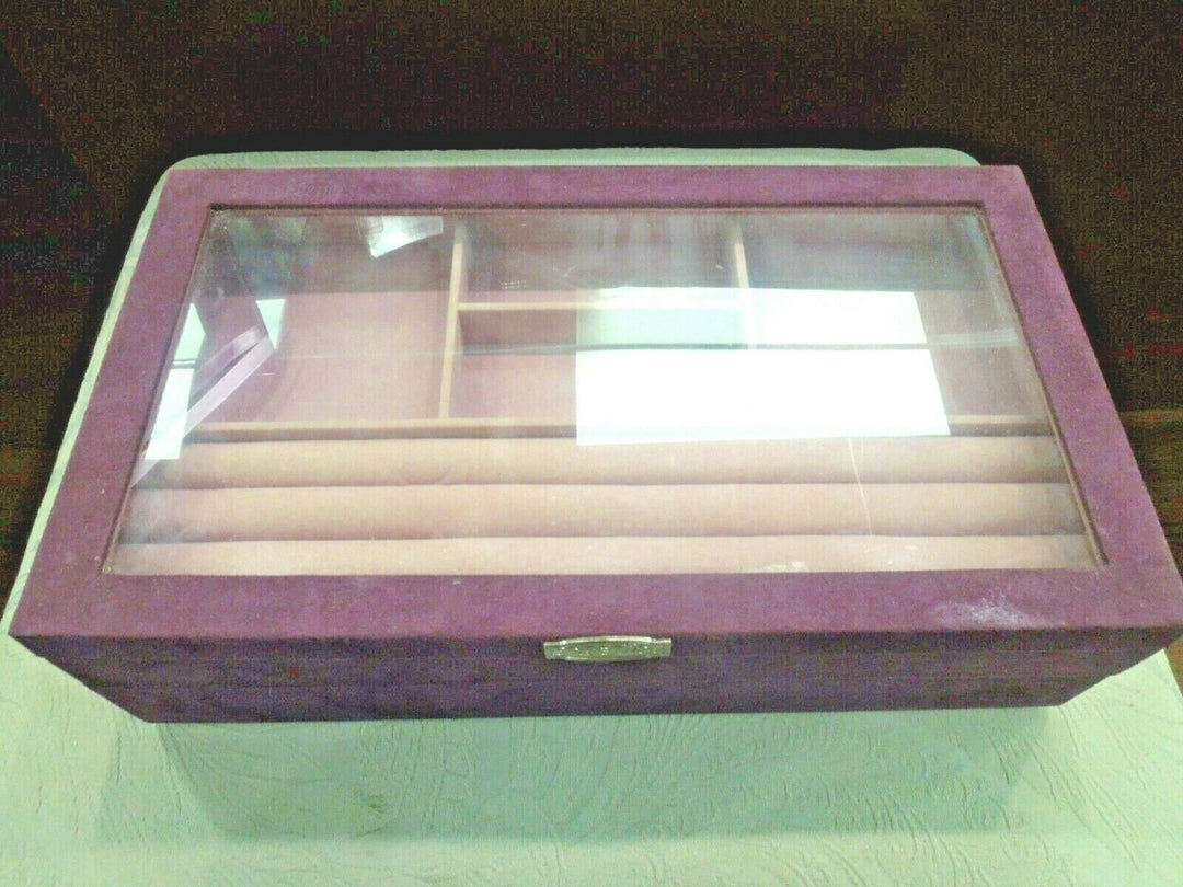 q556 Double-layer Velvet Jewelry Organizer Storage Box Big Space Earring Rings Necklace Body Jewelry Bracelet Watch Display