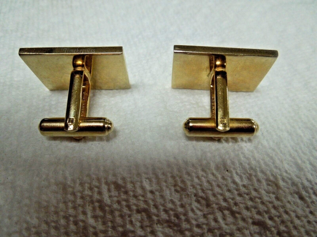 r646 Vintage Simmons Karatclad Gold Filled Etched Engraved Initials CUFFLINKS