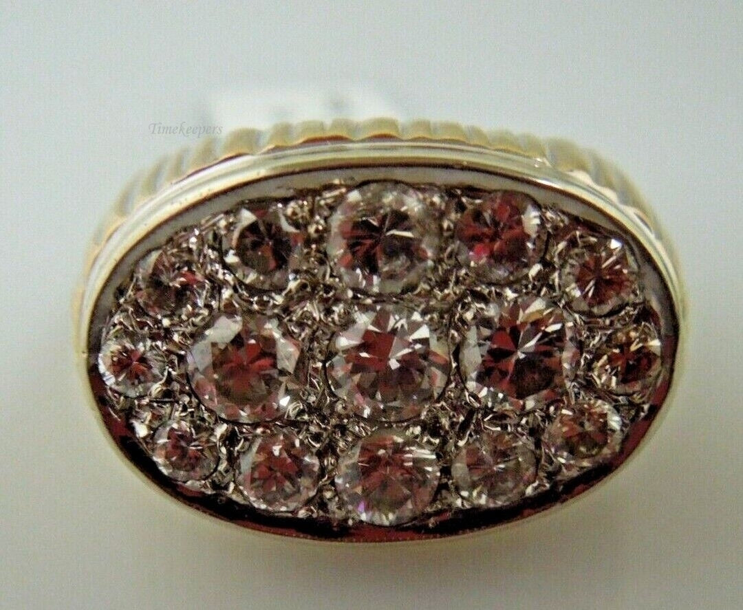 r516 Vintage 14kt Yellow Gold Men's Diamond 1.80 cts Ring Size 8.75 Signed