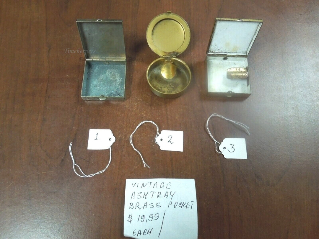 r288 Vintage Mini Brass Pocket Ashtray