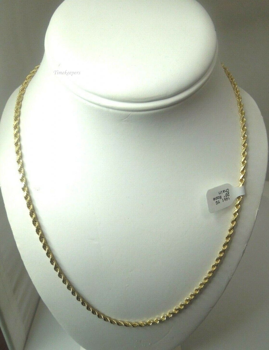 q578 Real 14kt Yellow Gold 20" Rope Chain