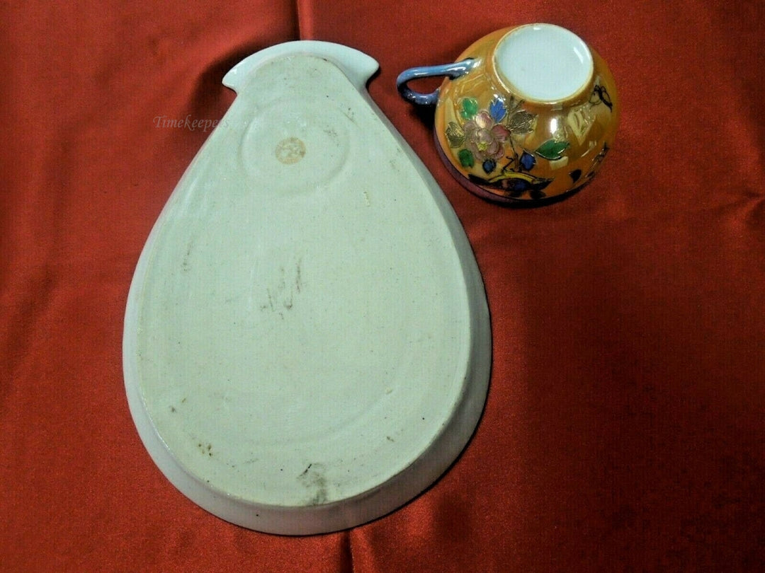 q801 Vintage Lusterware Snack SET Japan Fine Porcelain tea cup & snack plate saucer