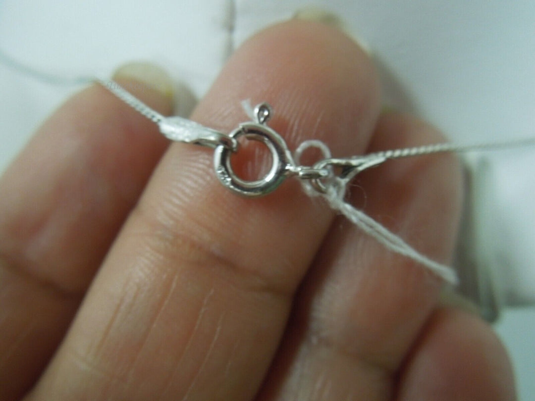 r517 Vintage Sterling Silver 925 Chain Pink Pendant Necklace