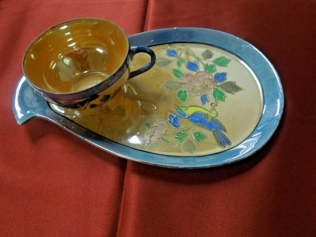 q801 Vintage Lusterware Snack SET Japan Fine Porcelain tea cup & snack plate saucer