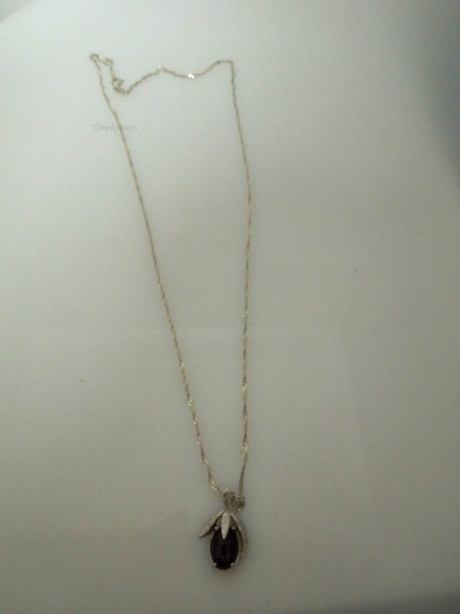 r722 Sterling Silver 925 Tiger Eye Pendant Chain Necklace Signed