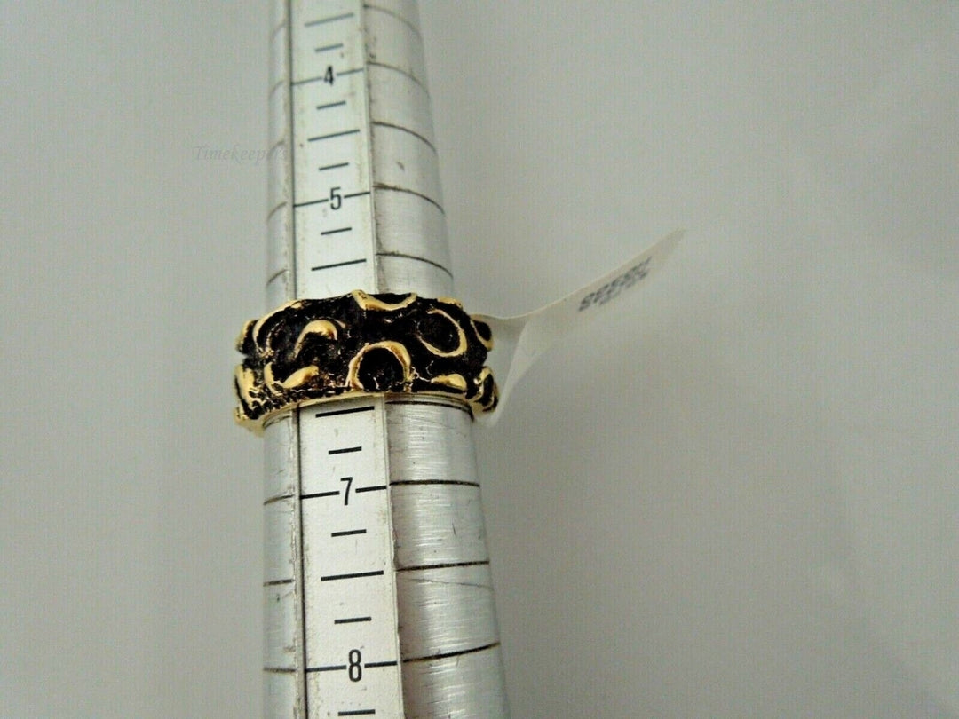 r518 Vintage 14k Yellow Gold ring with black finish design Wedding Band Ring Size 6.25