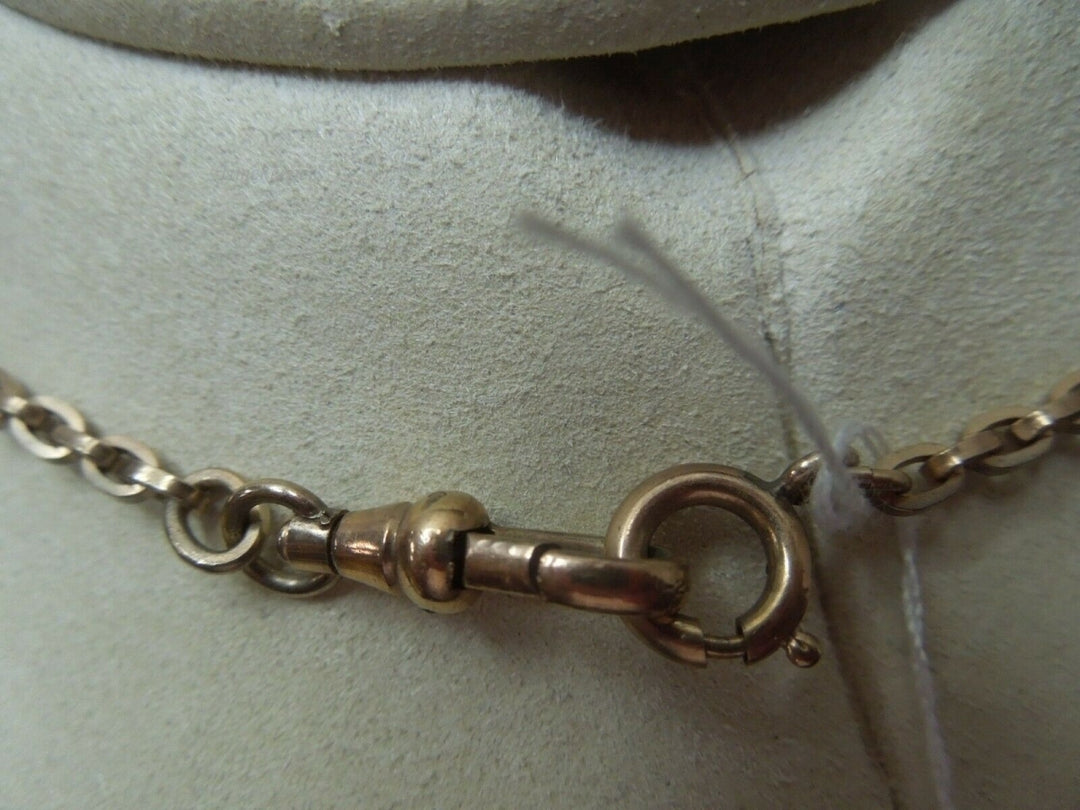 e590 Victorian Era Woven Hair Vest Pocket Watch Chain Gold Filled Pendant and Choker Necklace