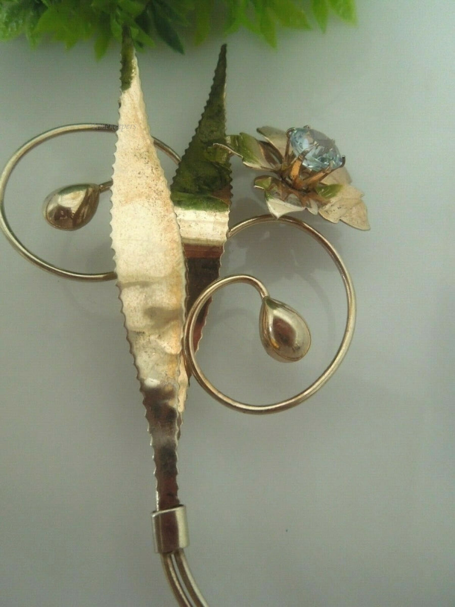 q497 Vintage Copper Tone Beautiful Pin Brooch