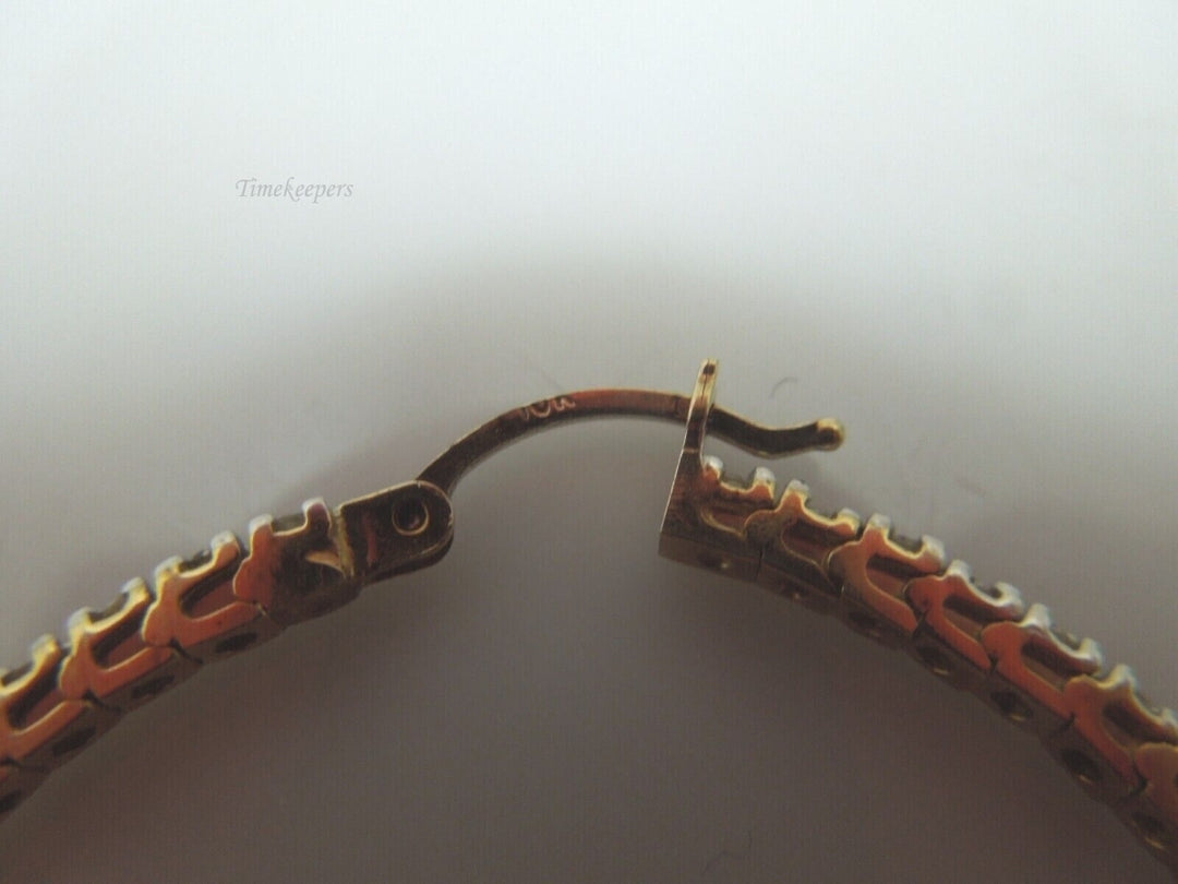 r250 Vintage 10kt Yellow Gold Diamond .50cts Hoop Earrings Signed 9.7g