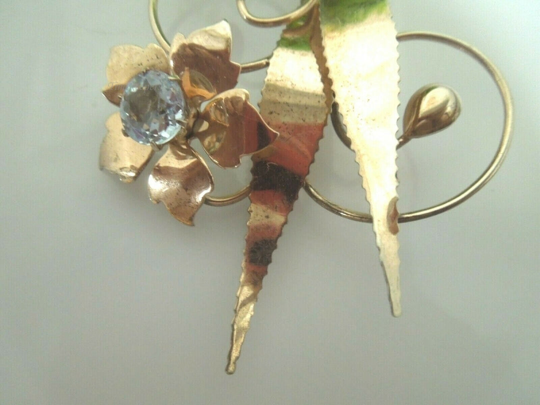 q497 Vintage Copper Tone Beautiful Pin Brooch