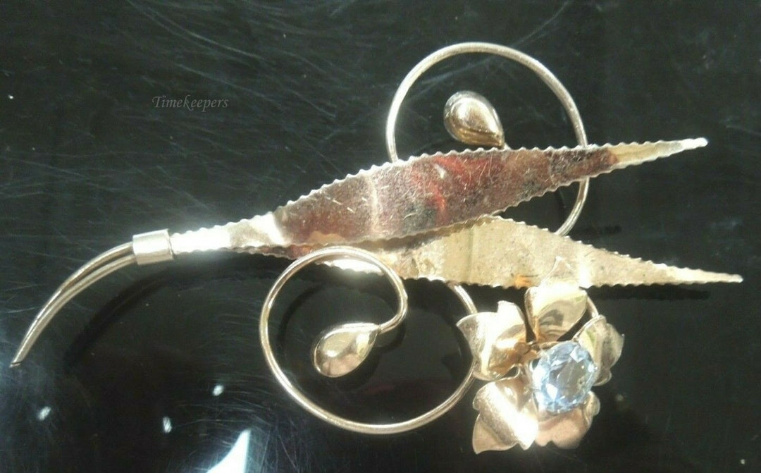 q497 Vintage Copper Tone Beautiful Pin Brooch