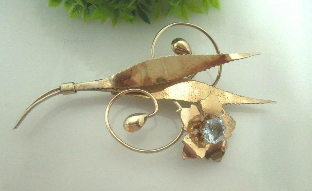 q497 Vintage Copper Tone Beautiful Pin Brooch