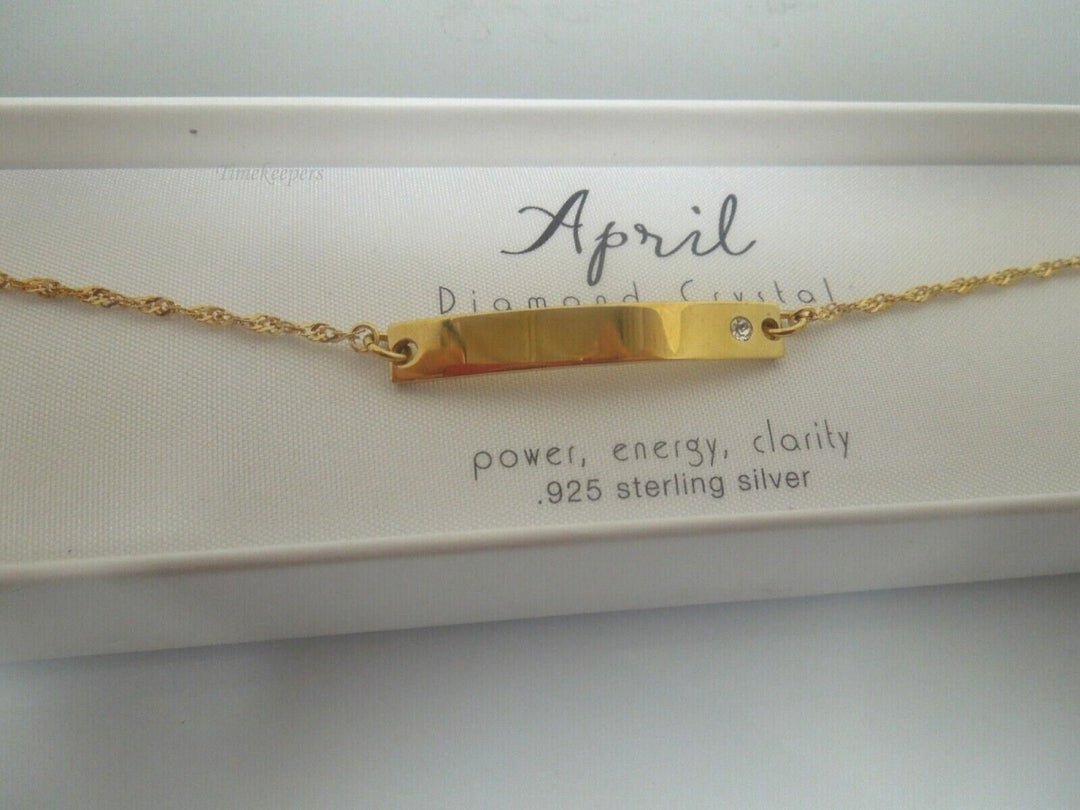 r890 Things Remembered Sterling Silver 925 Gold Plated Id Bracelet in Original Gift Box 