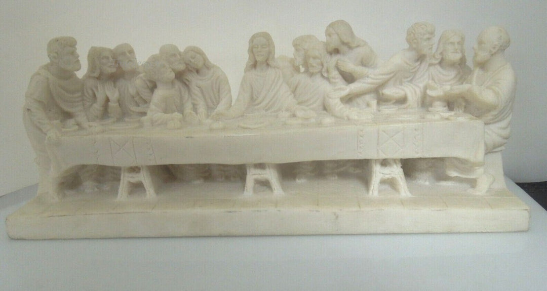 r680 Vintage Religious Figurine, 'The Last Supper' Jesus & Disciples, Resin with Excellent Detail.