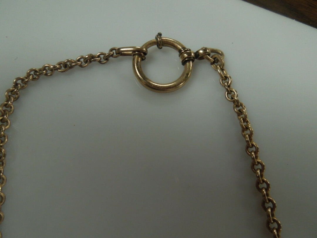 b021 Victorian Era Woven Hair Vest Chain with 10k Yellow Gold Findings