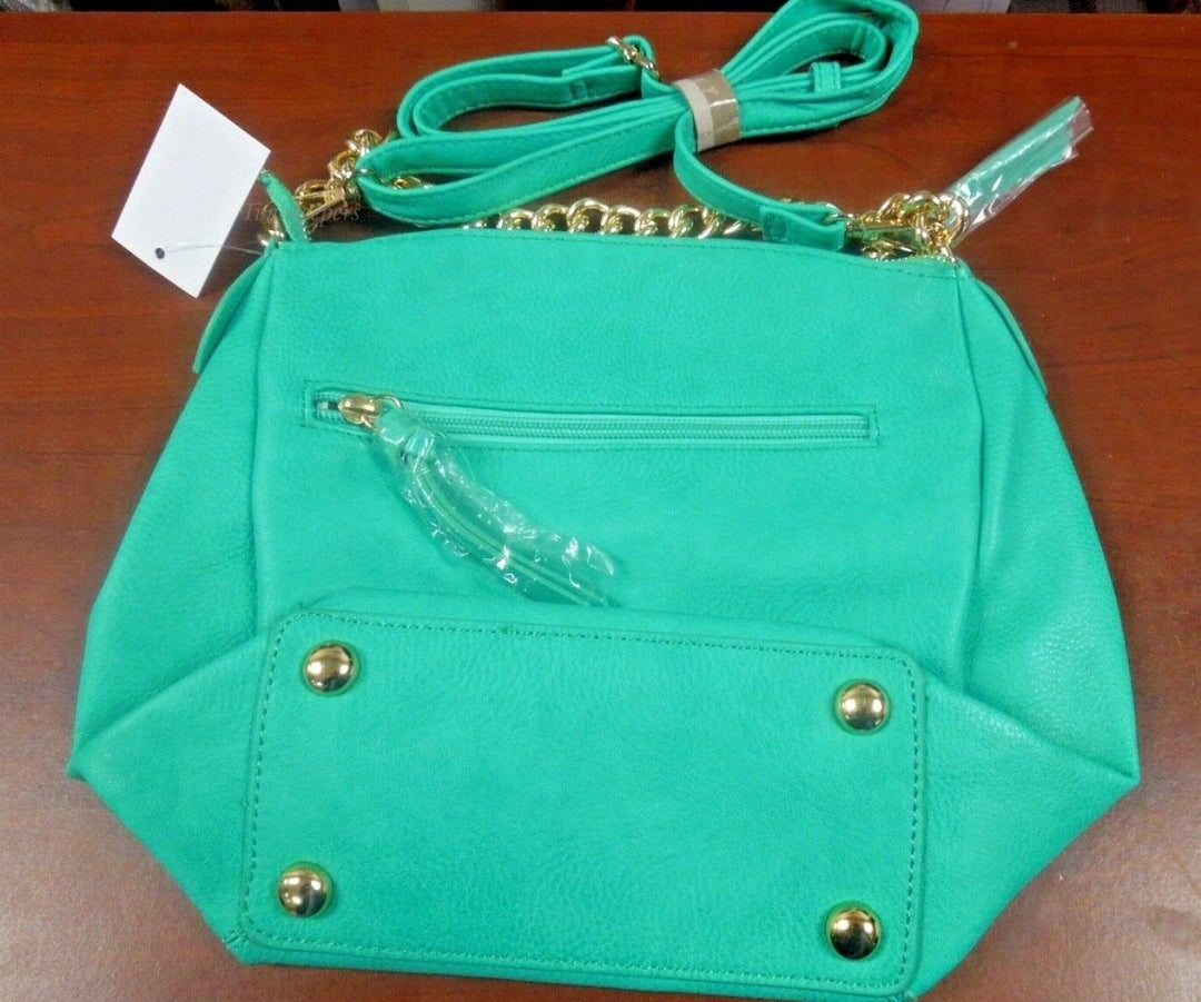 r786 Green Color Crossbody Purse Bag Shoulder Bag Multi Pocket Zipper Purse