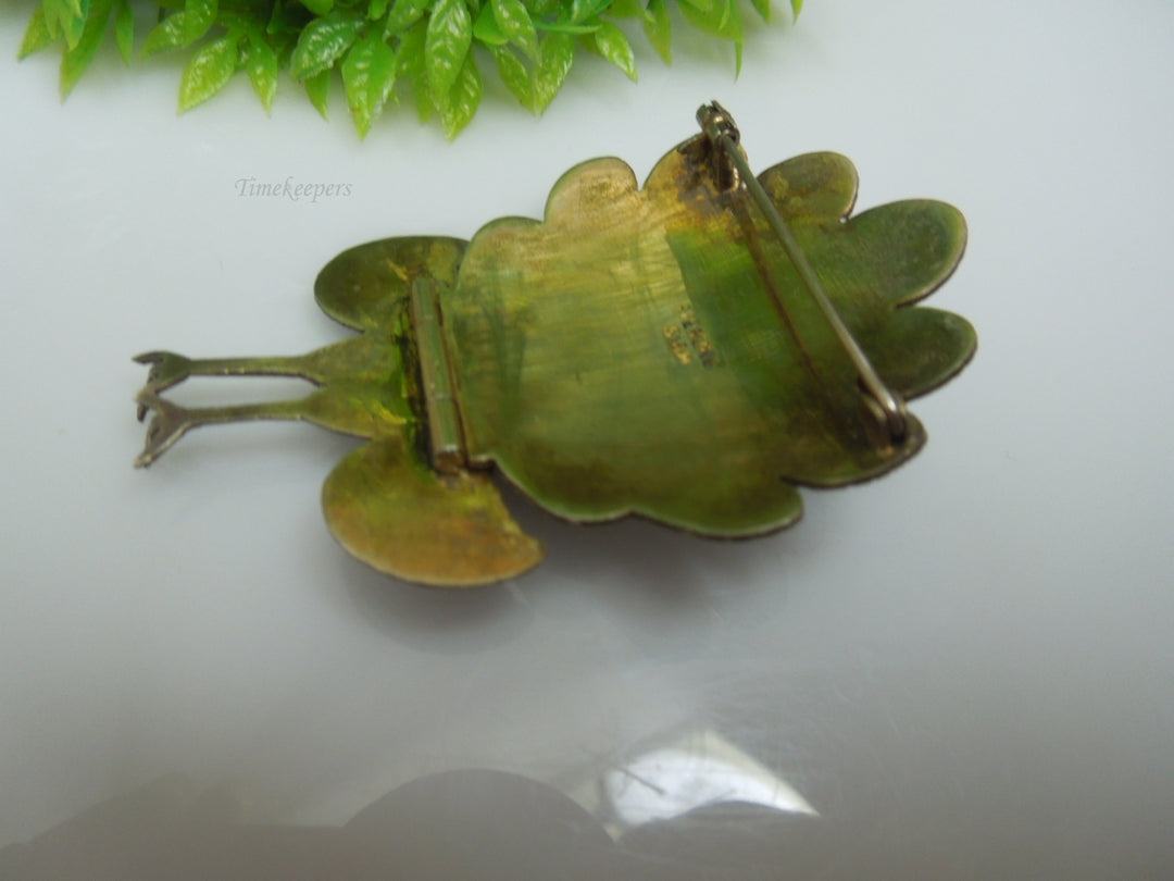 f657 Vintage Sterling Silver Peacock Enamel Pin/Brooch Charm