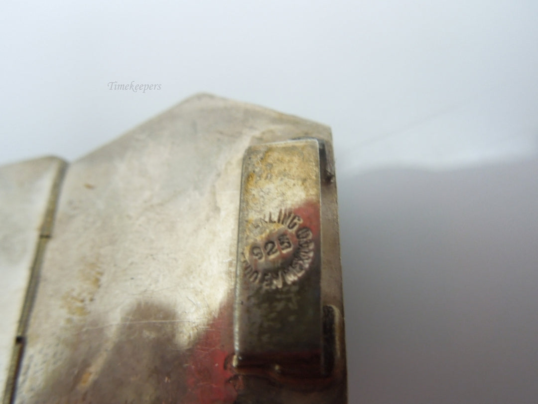 q241 Vintage Sterling Silver Wide Black Onyx Bracelet 7"