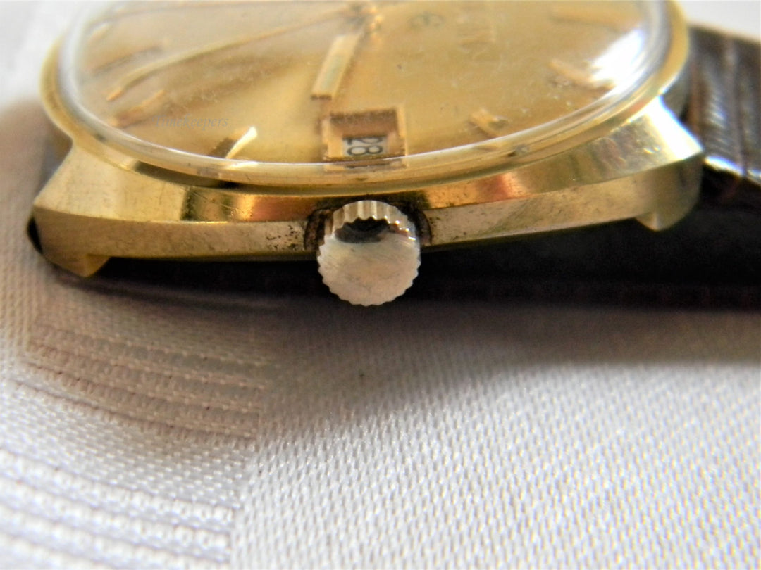 h652 Vintage Elgin Self-winding Wrist Watch with Date in Gold Tone