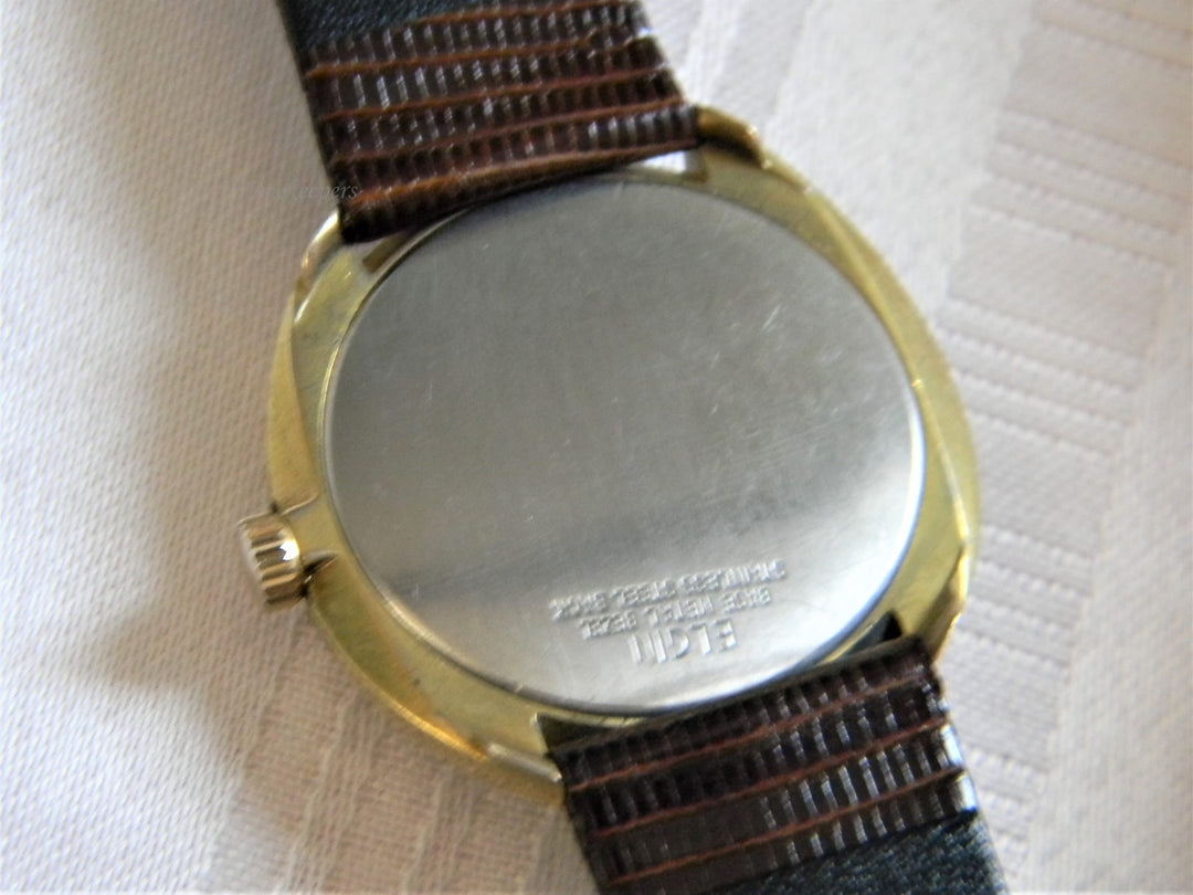 h652 Vintage Elgin Self-winding Wrist Watch with Date in Gold Tone