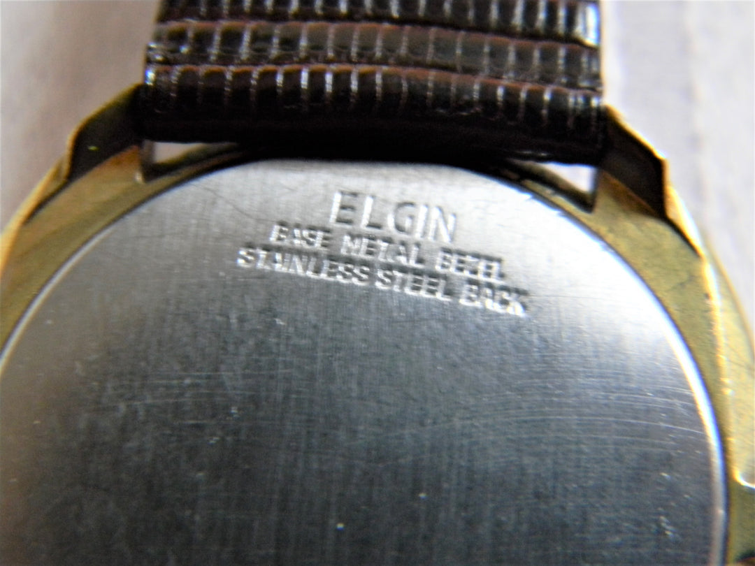 h652 Vintage Elgin Self-winding Wrist Watch with Date in Gold Tone