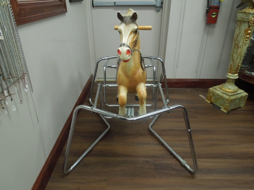 r524 Vintage Riding Horse Spring Bouncing Child's Play Toy Horse Mare Pony