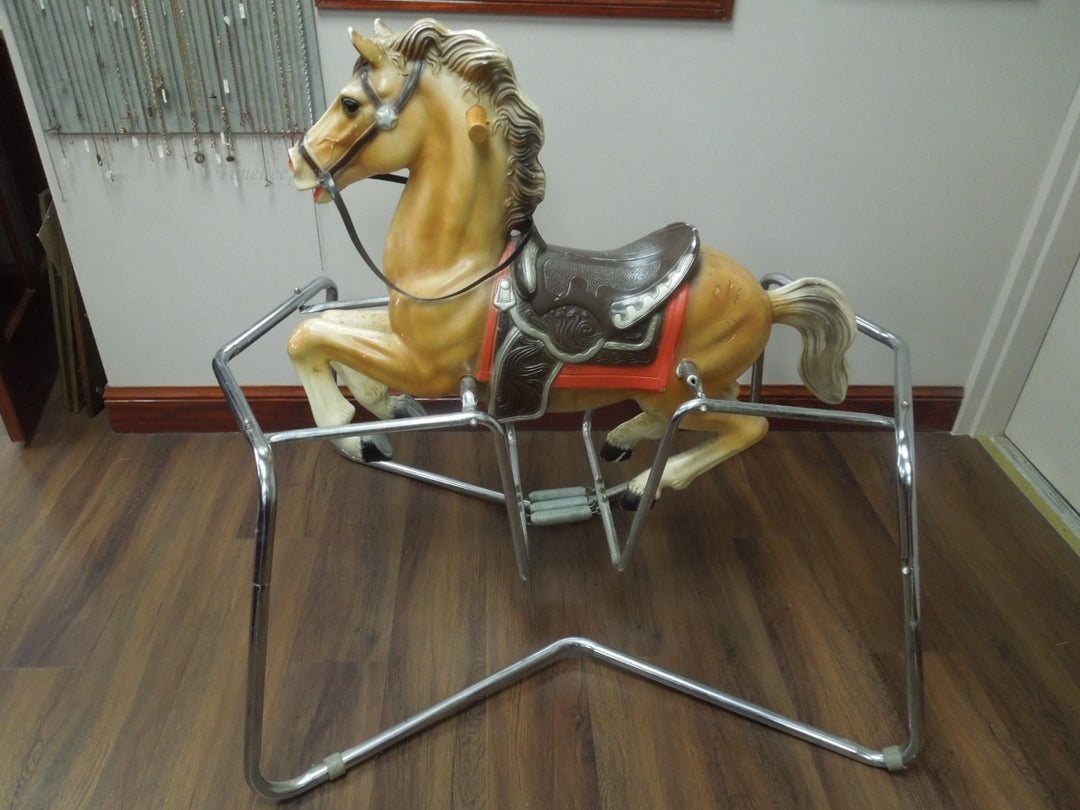r524 Vintage Riding Horse Spring Bouncing Child's Play Toy Horse Mare Pony