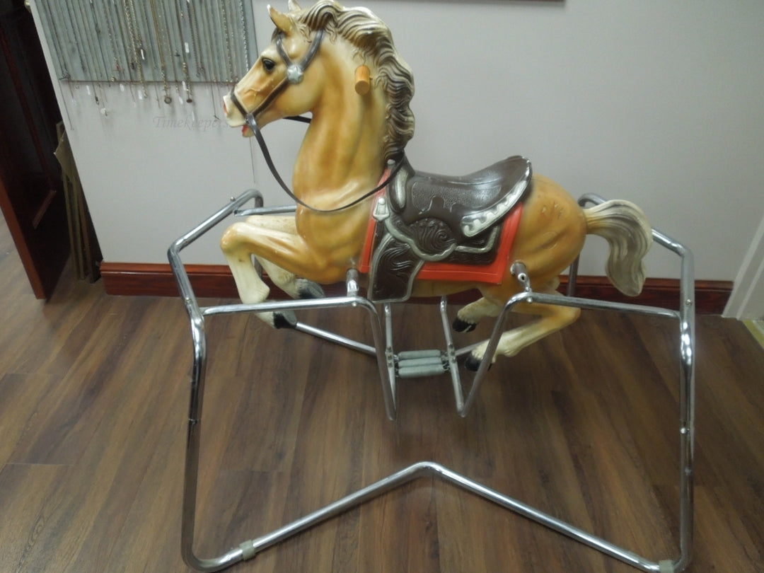 r524 Vintage Riding Horse Spring Bouncing Child's Play Toy Horse Mare Pony