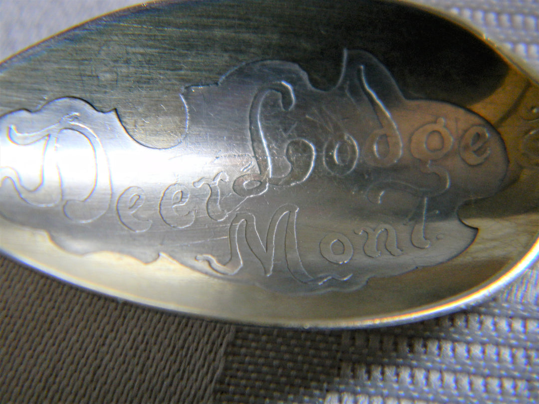 h659 Vintage Sterling Preowned Collector Spoon from Deer Lodge Montana