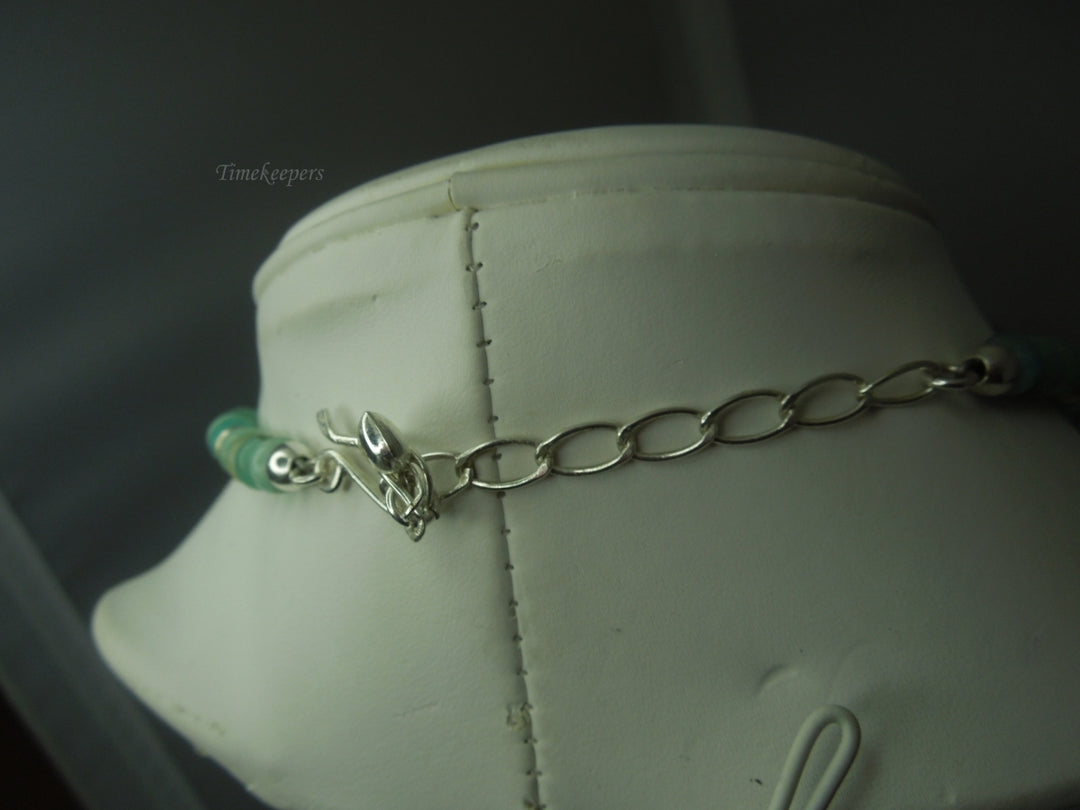 q258 Vintage Larimar Necklace 19" and Beautiful Pendant with Sterling Silver Clasp