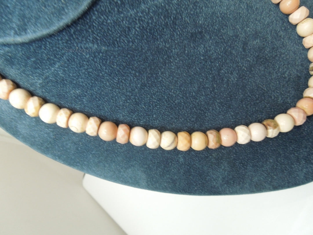 q273 Vintage Quartz Crystal RO Beads Sterling Silver Clasp Necklace 18.5"