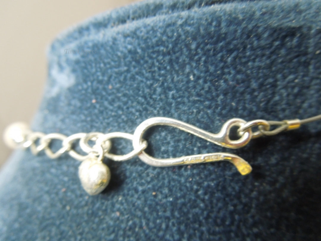 q273 Vintage Quartz Crystal RO Beads Sterling Silver Clasp Necklace 18.5"