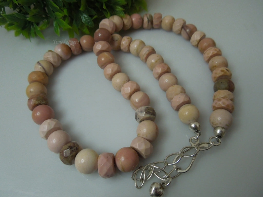 q273 Vintage Quartz Crystal RO Beads Sterling Silver Clasp Necklace 18.5"