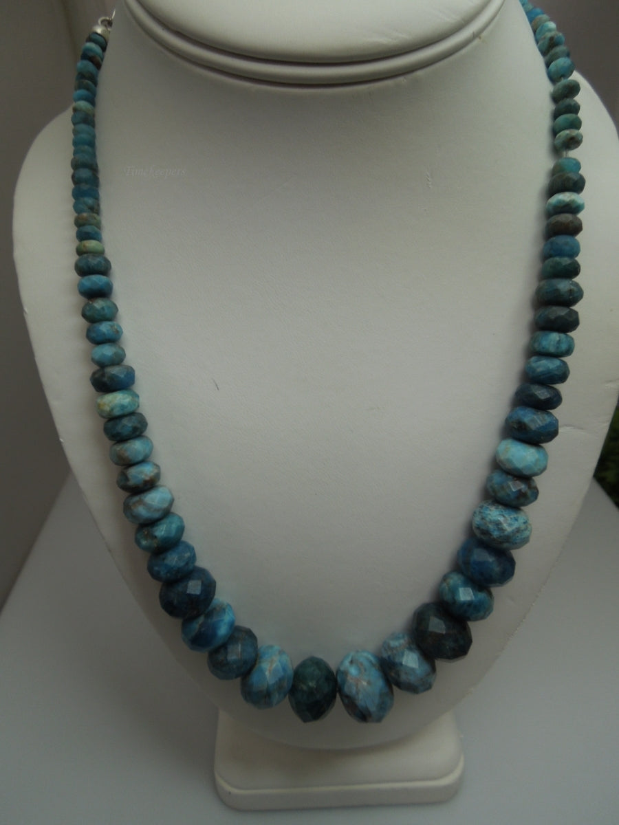 q281 Vintage Graduated Quartz Beads with Sterling Silver Clasp Necklace 17"