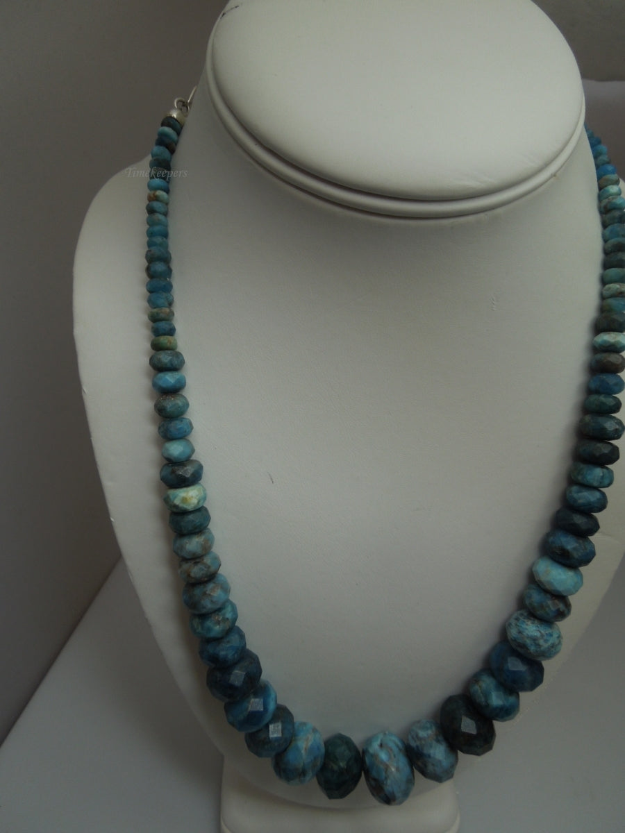 q281 Vintage Graduated Quartz Beads with Sterling Silver Clasp Necklace 17"