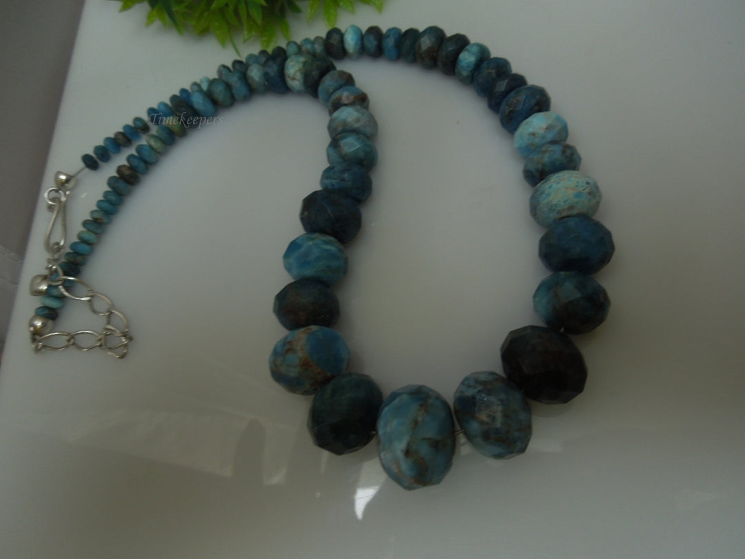 q281 Vintage Graduated Quartz Beads with Sterling Silver Clasp Necklace 17"