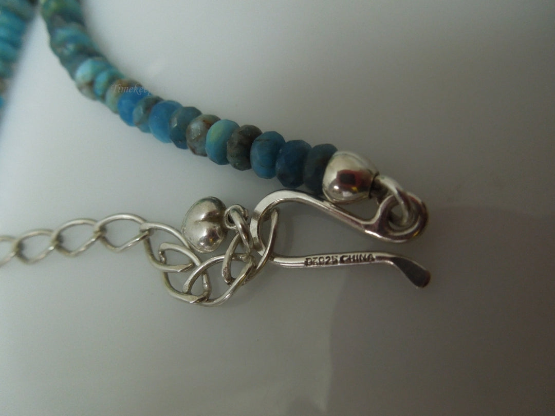 q281 Vintage Graduated Quartz Beads with Sterling Silver Clasp Necklace 17"