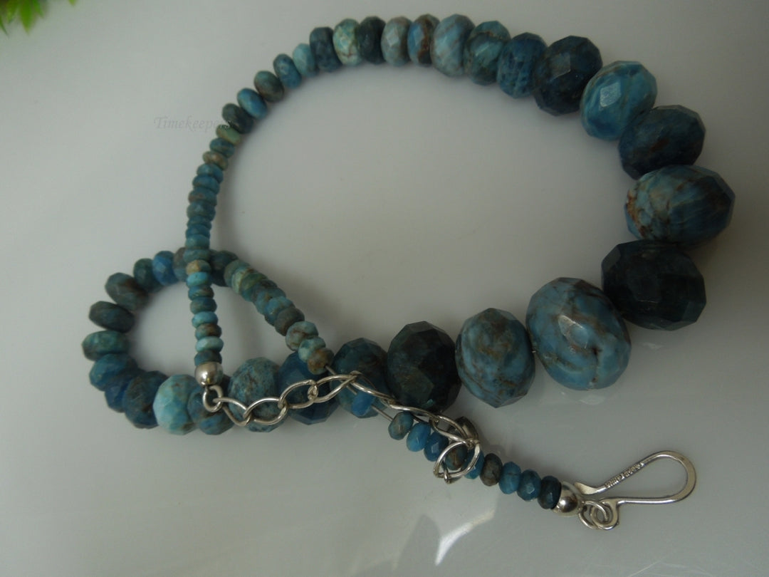 q281 Vintage Graduated Quartz Beads with Sterling Silver Clasp Necklace 17"