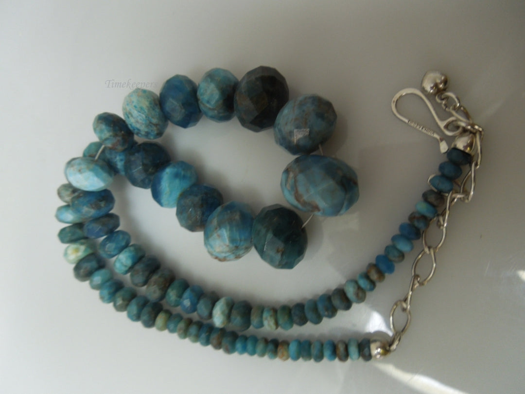 q281 Vintage Graduated Quartz Beads with Sterling Silver Clasp Necklace 17"