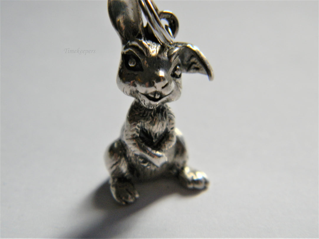 j570 Vintage Sterling Silver Cute 3d Bunny Charm/ Pendant