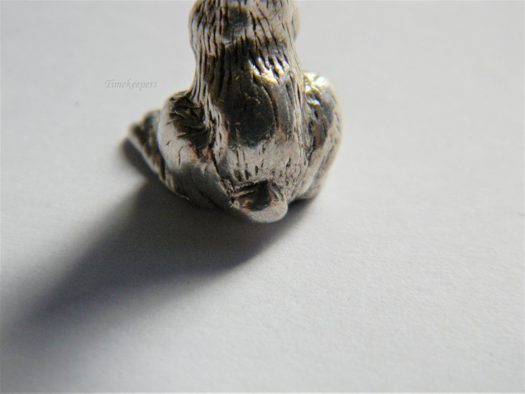 j570 Vintage Sterling Silver Cute 3d Bunny Charm/ Pendant